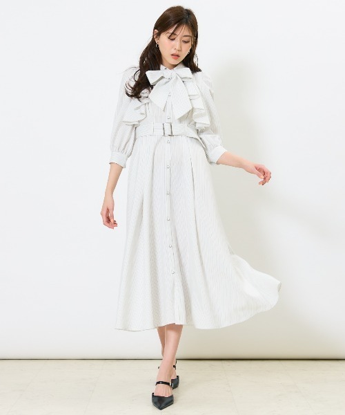 AND COUTURE（アンドクチュール） ワンピース ストライプフリルケープ