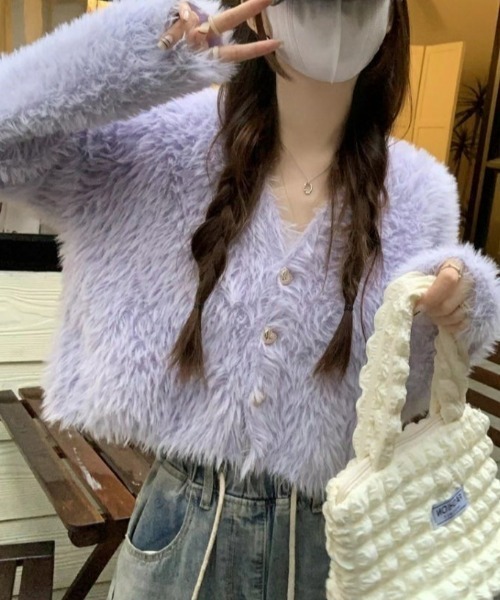 「DIAVEL」 ニットカーディガン M ピンク レディース_画像9