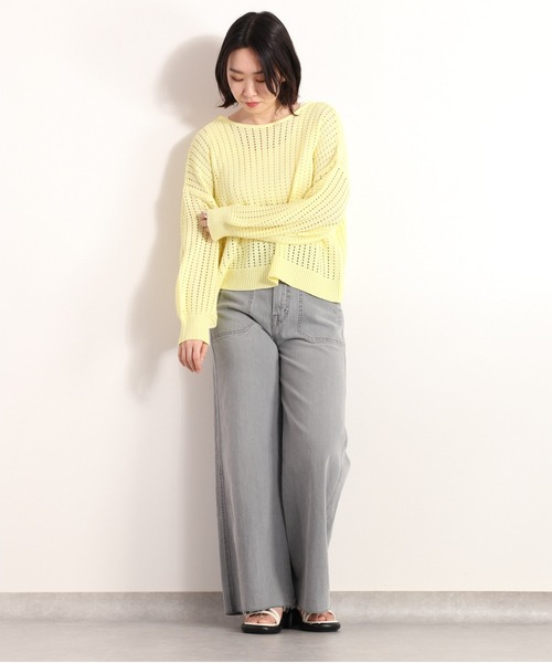 「cepo」 ニットカーディガン M イエロー レディース_画像8