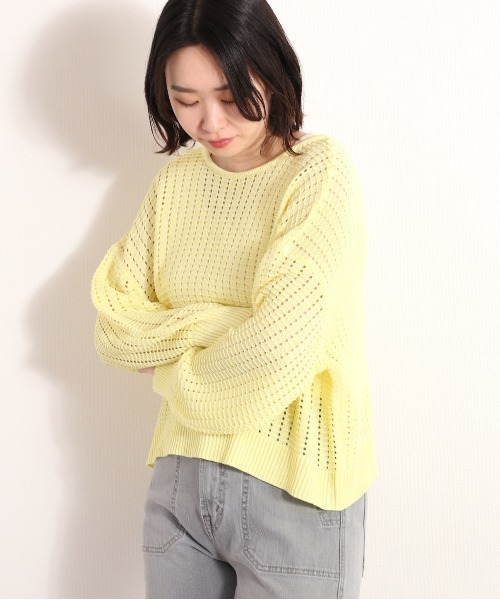 「cepo」 ニットカーディガン M イエロー レディース_画像9