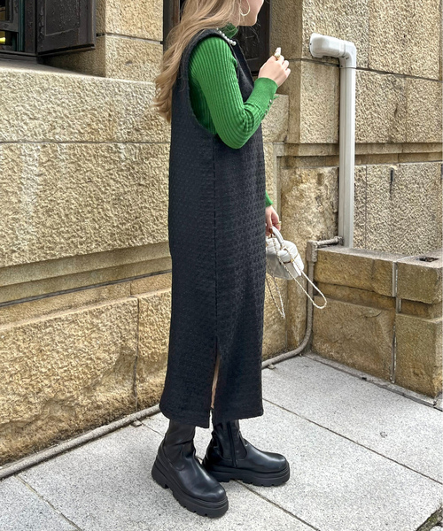 「prose verse」 サロペットスカート フリ- グレー レディース_画像3