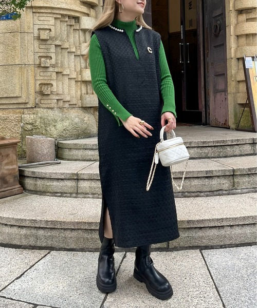 「prose verse」 サロペットスカート フリ- グレー レディース_画像7