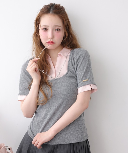 one after another NICE CLAUP tシャツ シャツドッキングレイヤード