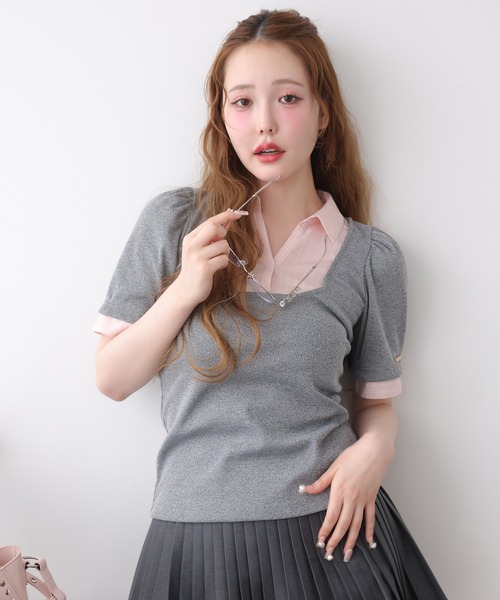 one after another NICE CLAUP tシャツ シャツドッキングレイヤード