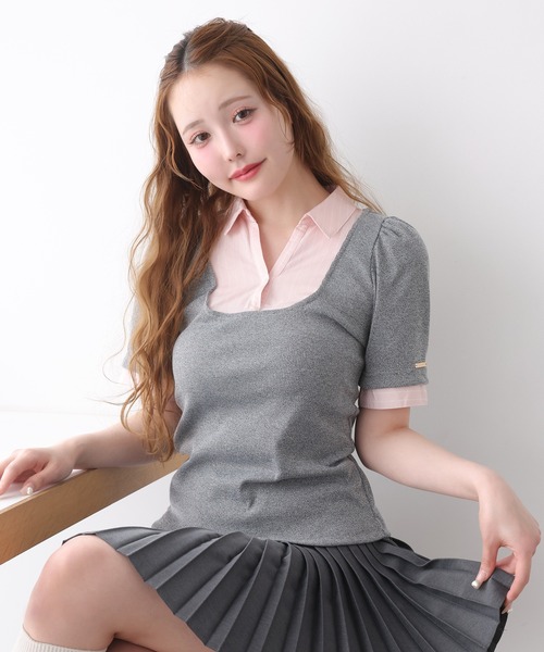 one after another NICE CLAUP tシャツ シャツドッキングレイヤード