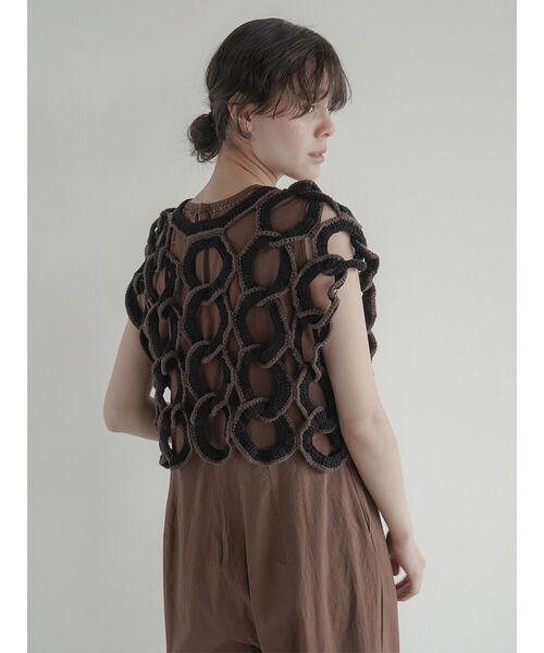 ニット セーター Circle motif crochet vest レディース FIKA. ニット セーター Circle motif crochet vest レディース