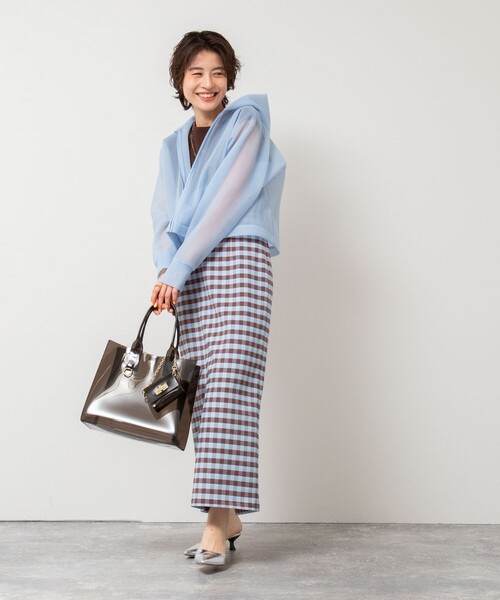 ギンガムチェックロングタイトスカート　ノーリーズソフィー　飯豊まりえ ノーリーズソフィー NOLLEY'S sophi ギンガムチェックロング
