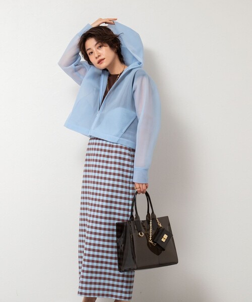 NOLLEY'S Sophi スカート ギンガムチェックロングタイトスカート