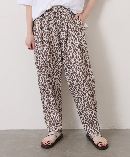 JOURNAL STANDARD LUXE パンツ レオパリネンタックイージー