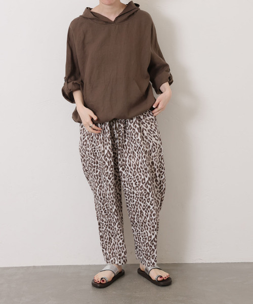 レオパードリネンパンツ JOURNAL STANDARD LUXE パンツ レオパリネンタックイージー