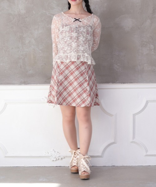 ⭐️匿名配送⭐️axes femme キャミソール キャミワンピ チュニック axes femme チュニック チェックキャミチュニック : ZOZOTOWN