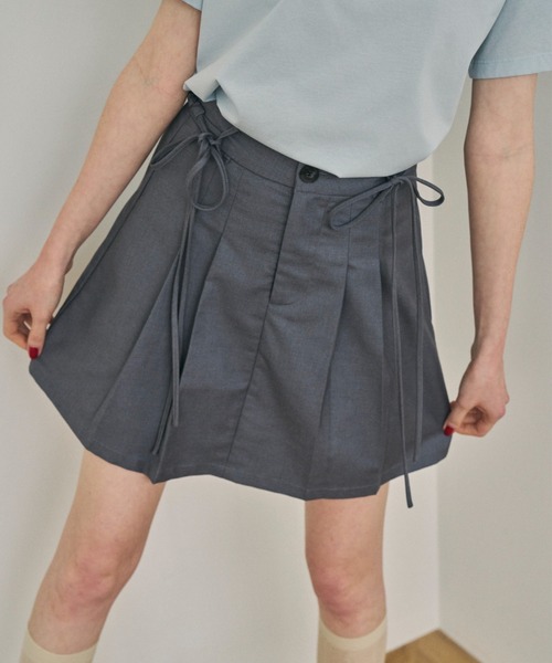 idem プリーツスカート drawstring check pleats skirt – idem