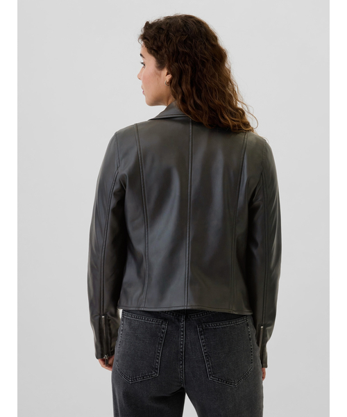 【GAP】レザージャケット 3rdタイプ レディース ブラック サイズS GAP 「GAP」 ライダースジャケット L ブラック レディース