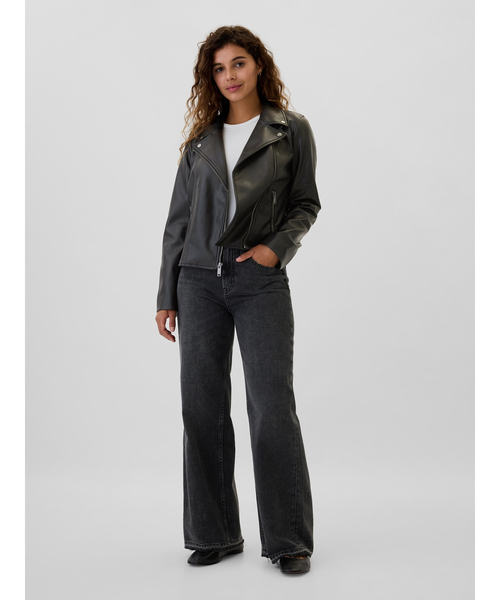 GAP 「GAP」 ライダースジャケット L ブラック レディース