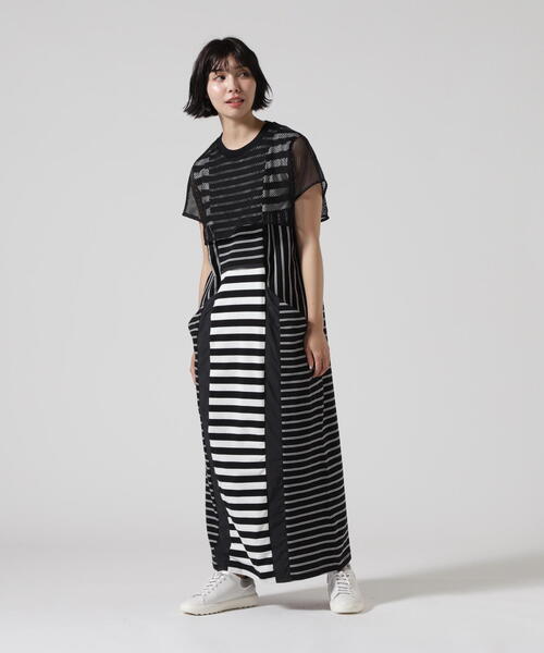 AULA AILA アウラアイラ LACE COMBINATION DRESS レースコンビネーションドレス 1211-03010 0 ブルー ティアード ロング ワンピース トップス【中古】【AULA AILA】 AULA AILA - AULA AILA アウラアイラ LACE COMBINATION DRESS レース