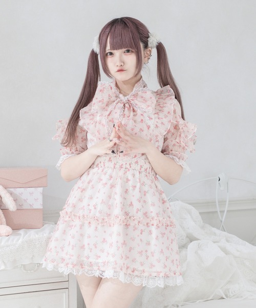 Pal elfy ワンピース 花柄ボウタイフレアワンピース : ZOZOTOWN Yahoo