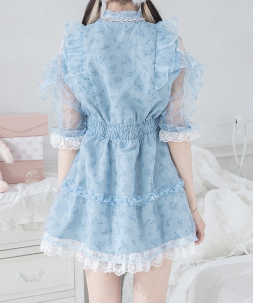 pal elfy 花柄 ボウタイフレア ワンピース レディース Pal elfy ワンピース 花柄ボウタイフレアワンピース : ZOZOTOWN Yahoo