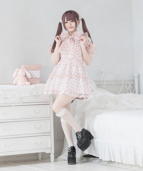 pal elfy 花柄 ボウタイフレア ワンピース レディース Pal elfy ワンピース 花柄ボウタイフレアワンピース : ZOZOTOWN Yahoo