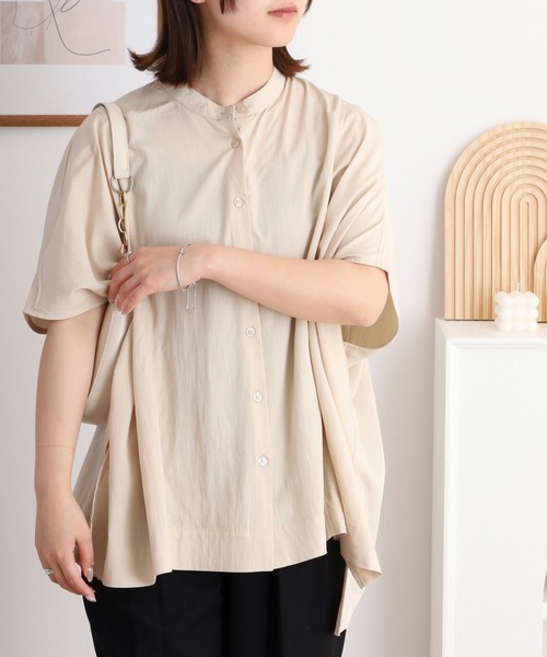 atONE ブラウス シャツ RNクールタッチ接触冷感前開きワイド