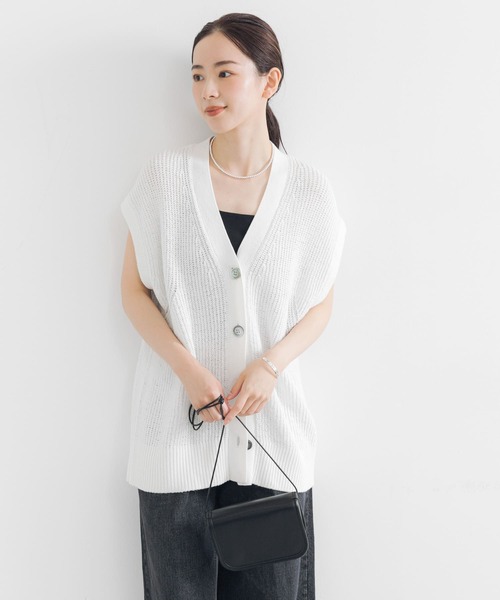 URBAN RESEARCH ベスト ジレ ペーパーヤーンチュニックニット