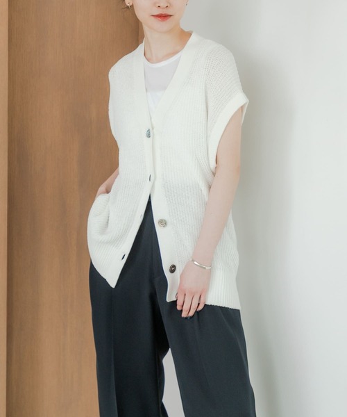 ベスト ジレ ペーパーヤーンチュニックニットベスト レディース URBAN RESEARCH ベスト ジレ ペーパーヤーンチュニックニット