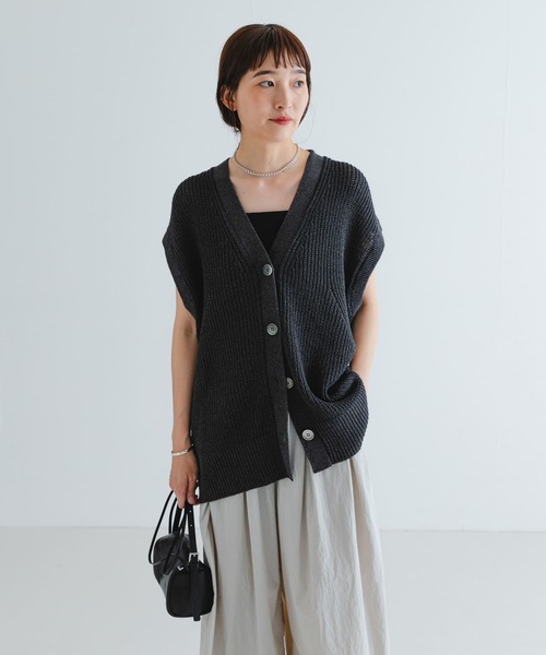 ベスト ジレ フィルムヤーンニットベスト レディース URBAN RESEARCH ベスト ジレ ペーパーヤーンチュニックニット