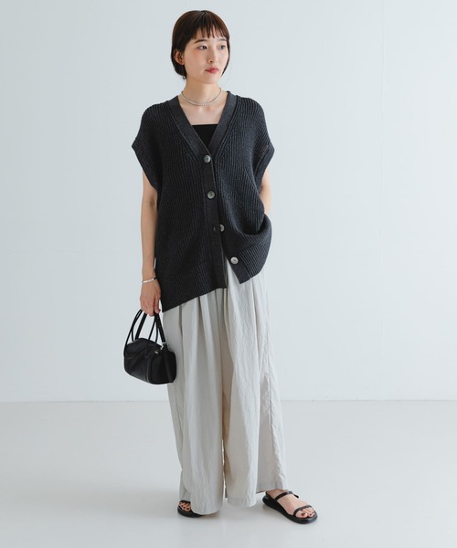 URBAN RESEARCH ベスト ジレ ペーパーヤーンチュニックニット