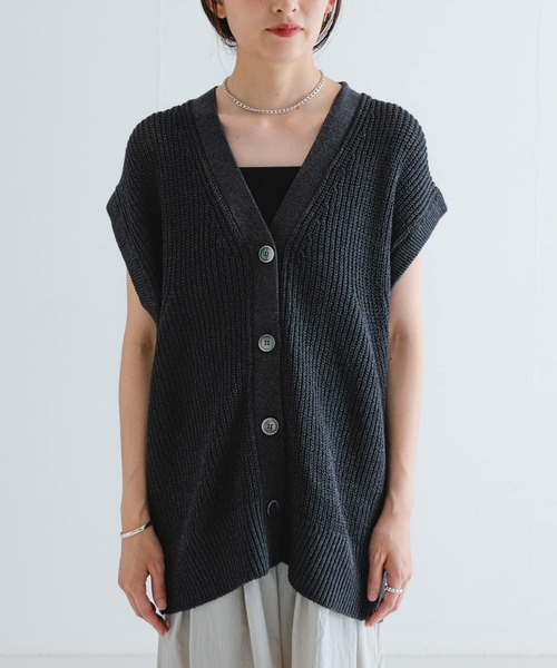 URBAN RESEARCH ベスト ジレ ペーパーヤーンチュニックニット