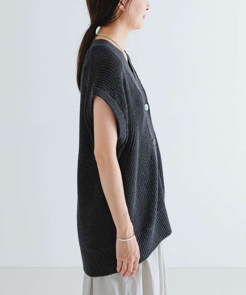URBAN RESEARCH ベスト ジレ ペーパーヤーンチュニックニット