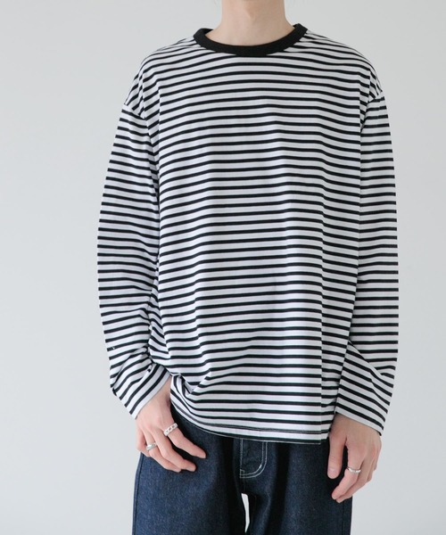 「FORK&SPOON」 長袖Tシャツ 4 ブラック系その他 メンズ