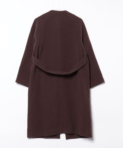 「Simplicite」 ノーカラーコート - ブラウン レディース_画像2