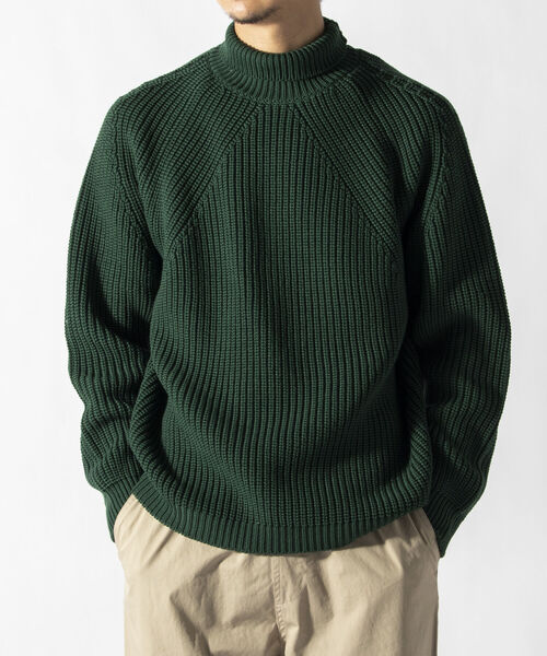 「BATONER」 タートルネックニット S チャコールグレー メンズ_画像3