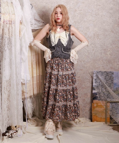 axes femme（アクシーズ ファム） スカート アソート柄ティアード