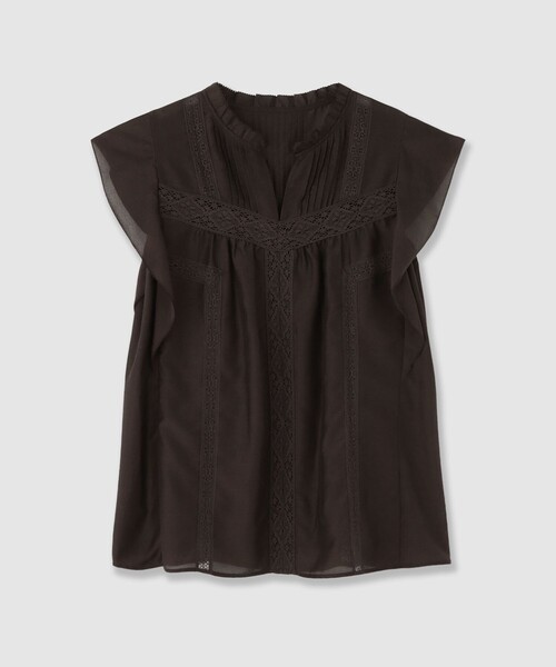 MACPHEE ☆新品タグ付き☆コットンシルクレースコンビギャザーブラウス MACPHEE（マカフィー） ブラウス シャツ コットンブロード ギャザー