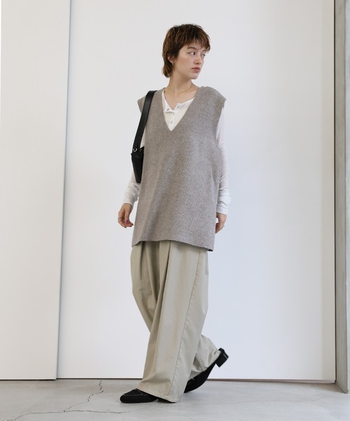 select MOCA（セレクトモカ） ベスト ジレ Vネックロングニットベスト