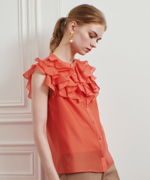 ブラウス シャツ 「LOULOU WILLOUGHBY」ラッフルボリュームブラウス レディース