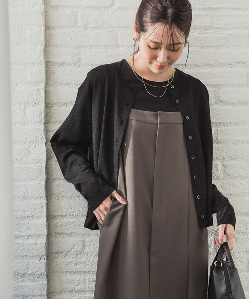 「GLOBAL WORK」 ニットカーディガン LARGE ブラック レディース