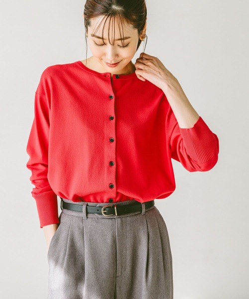 「GLOBAL WORK」 ニットカーディガン LARGE ブラック レディース