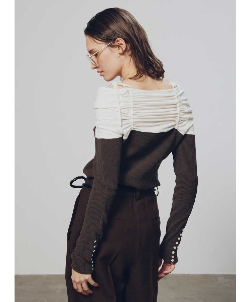 コエル（COEL）/シャーリングオフショルトップス COEL（コエル） tシャツ シャーリングオフショルトップス レディース