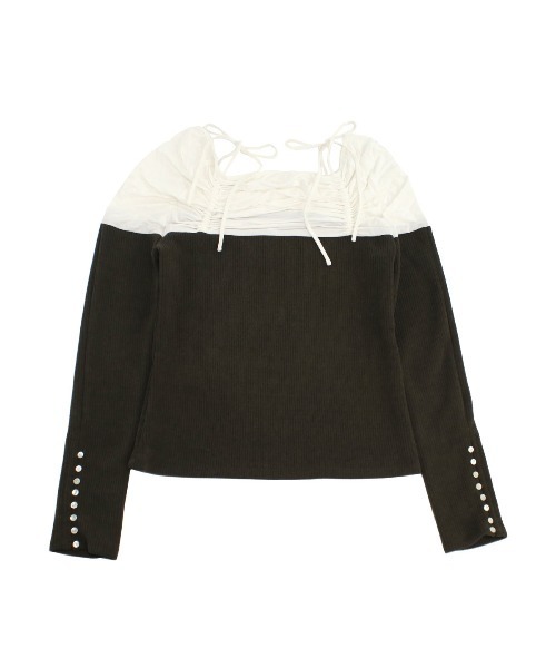 COEL（コエル） tシャツ シャーリングオフショルトップス レディース