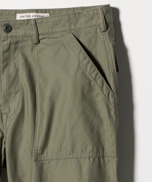 【激安】UNITED ARROWS バックサテン ファティーグパンツ オリーブ UNITED ARROWS｜オーガニックコットン バックサテン