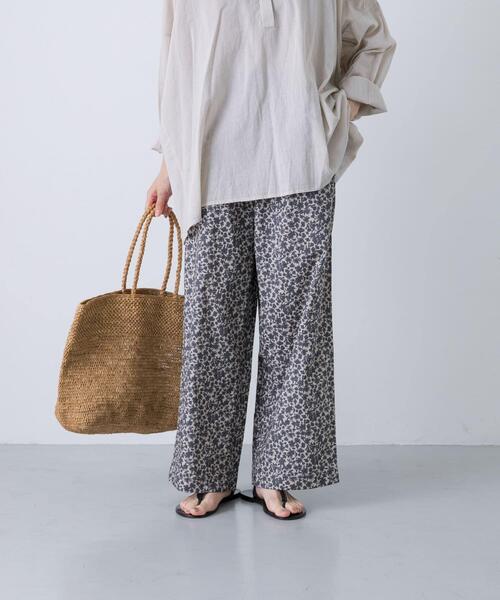 かぐれ パンツ コットン小花柄イージーパンツ レディース : ZOZOTOWN