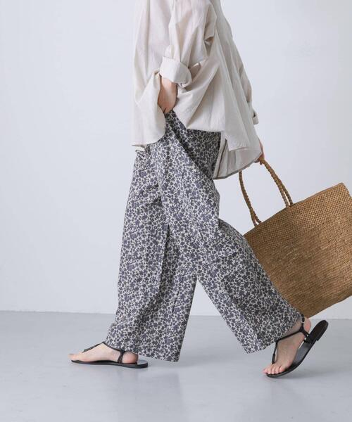 かぐれ パンツ コットン小花柄イージーパンツ レディース : ZOZOTOWN
