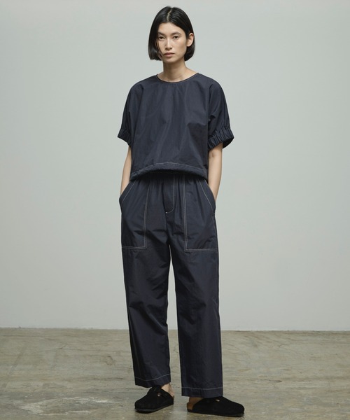 「nicholson and nicholson」 半袖ブラウス 38 ネイビー レディース_画像3