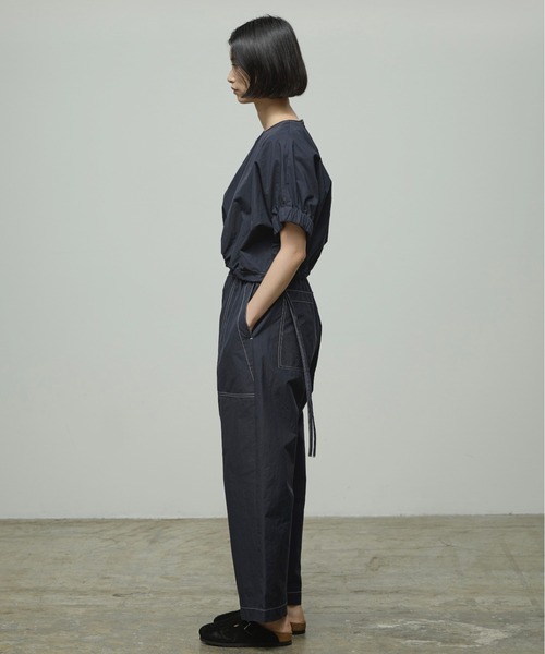 「nicholson and nicholson」 半袖ブラウス 38 ネイビー レディース_画像4