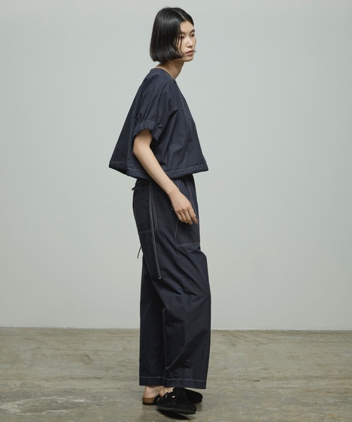 「nicholson and nicholson」 半袖ブラウス 38 ネイビー レディース_画像6