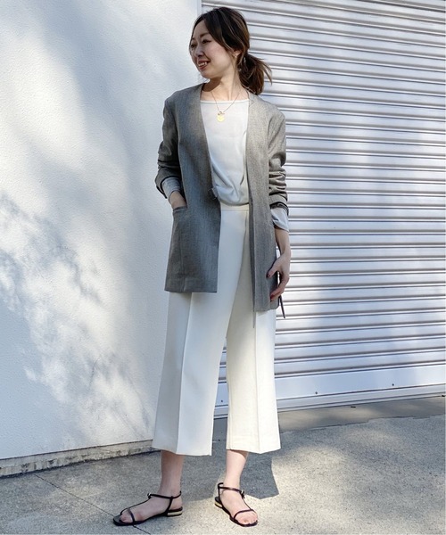 NOBLE（ノーブル） ノーカラーコート 38 ベージュ レディース