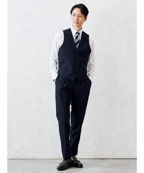 100AB7 ジャケット＆ベスト ツイード ホームスパン