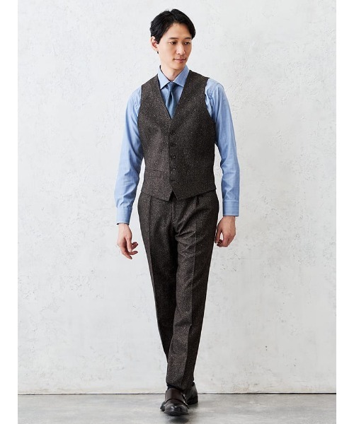 美品 3ピース (L) EPOCA UOMO スーツセットアップ　ベスト シルク Perfect Suit FActory（パーフェクト スーツ ファクトリー