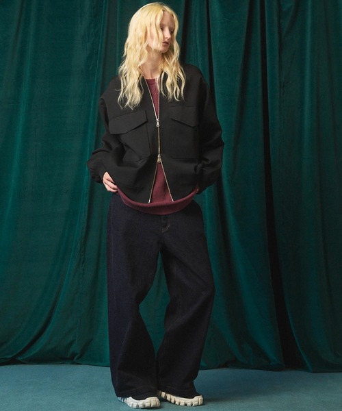 ★美品★ MAISON SPECIAL クルーネック 長袖 Tシャツ ブラック MAISON SPECIAL（メゾンスペシャル） tシャツ 「UNISEX」Prime-Over